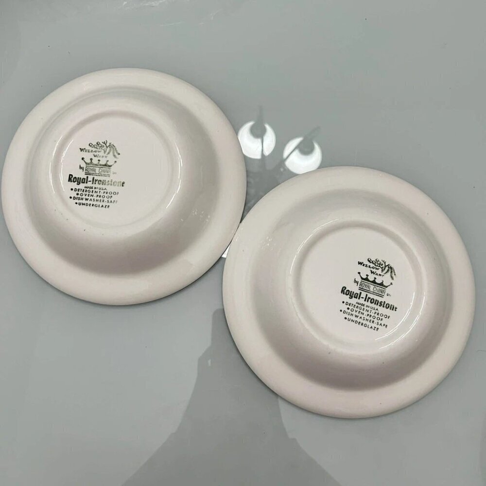 Set of 2 Willow Ware by Royal China - Royal Ironstone Berry Bowls - Picture 3 of 5